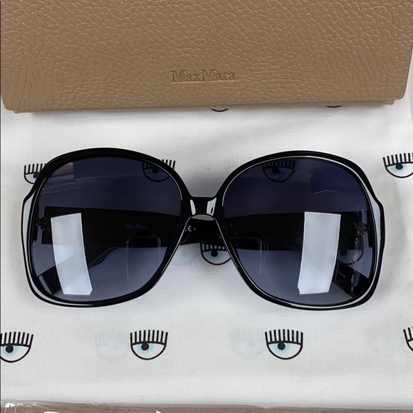 MaxMara 60MM Black RoseGoldHardware Sunglasses New main image 4